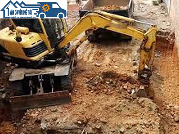 Đào đất móng nhà bằng thủ công và máy xúc
