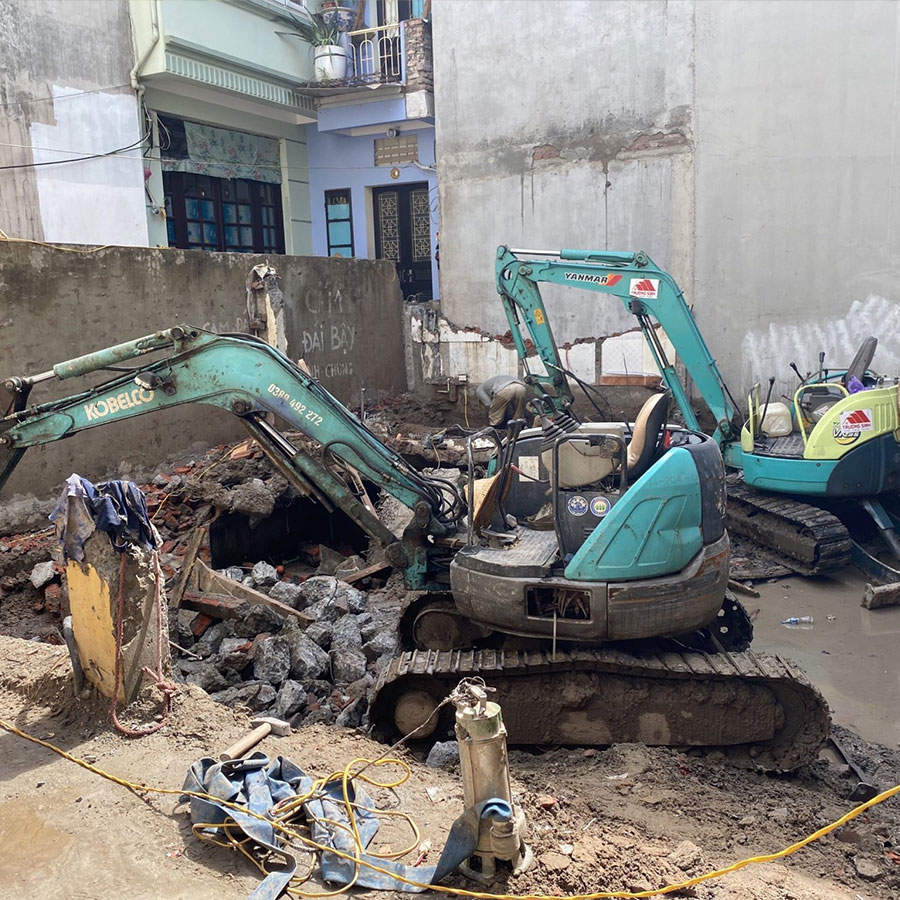 Dịch vụ đào móng của Mạnh Hùng tại quận Đống Đa